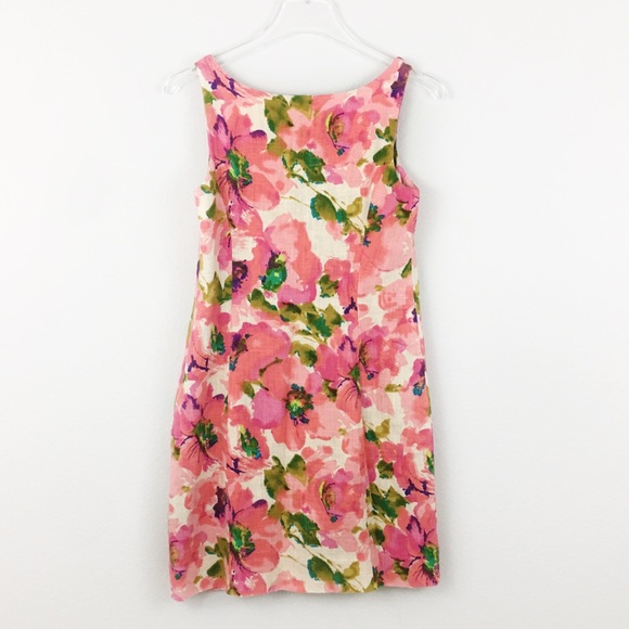 Postmark | Pink Floral Shift Midi Dress | 00 - Picture 2 of 6